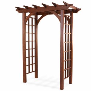 wood arbor stained