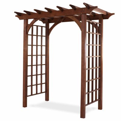 wood arbor stained