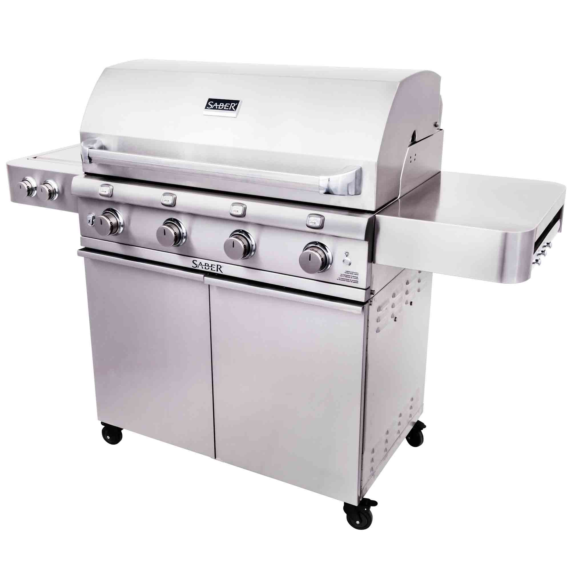 SABER® Stainless 4-burner propane grill