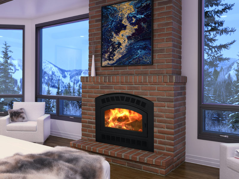 zero clearance indoor wood fireplace